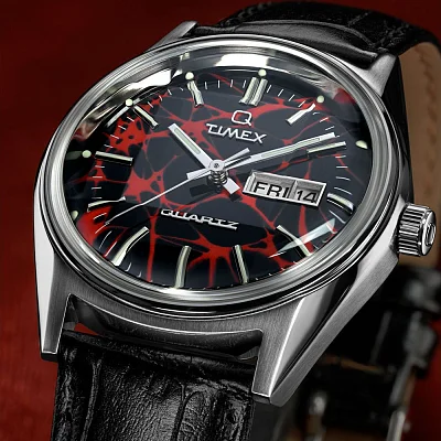 Timex Q Timex Red Vega 1978 Reissue 38mm Leather Strap TW2Y55700