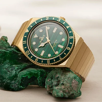 Timex Q Timex Reissue 38mm Green Dial Expandable Stainless Steel Bracelet TW2V92200