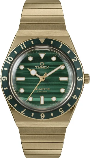 Timex Q Timex Reissue 38mm Green Dial Expandable Stainless Steel Bracelet TW2V92200