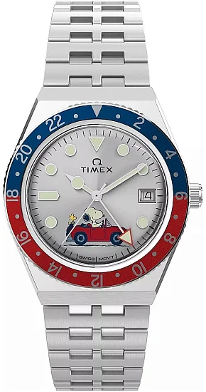 Timex Q Timex Reissue 38mm Stainless Steel Bracelet x Peanuts TW2W83300
