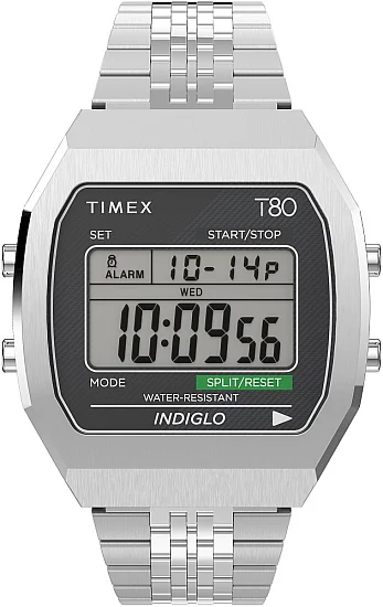Timex T80 34mm Stainless Steel Bracelet Indiglo TW2V74200