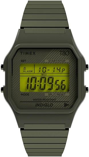 Timex T80 34mm Stainless Steel Expansion Band Indiglo TW2U94000