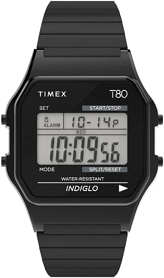 Timex T80 34mm Stainless Steel Expansion Band Indiglo TW2R67000