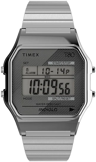 Timex T80 34mm Stainless Steel Expansion Band Indiglo TW2R79100