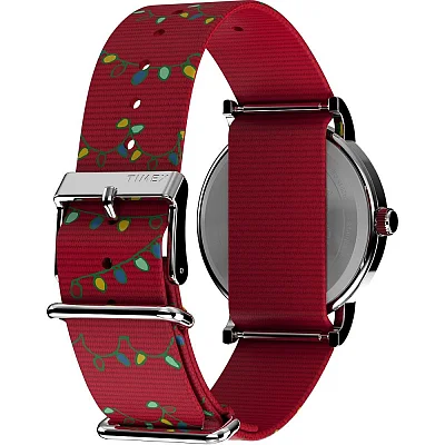 Timex x Peanuts Weekender Holiday 38mm Fabric Strap Watch TW2W80800