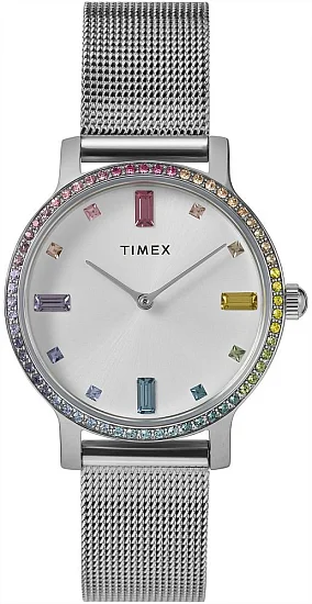 Timex Transcend 31mm Crystals Stainless Steel Mesh Bracelet TW2W79000