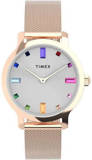 Timex Transcend 31mm Stainless Steel Rose Gold PVD Mesh TW2W46100