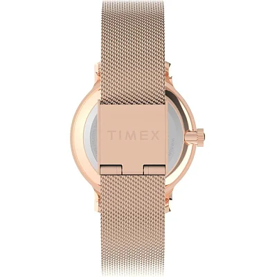 Timex Transcend 31mm Stainless Steel Rose Gold PVD Mesh TW2W46100