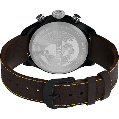 Timex Waterbury Ace Fly-Back Chronograph 43mm Leather Strap TW2Y70100
