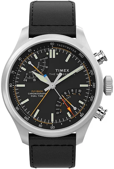 Timex Waterbury Ace Fly-Back Chronograph 43mm Leather Strap TW2Y70000