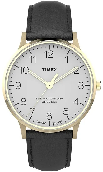 Timex Waterbury Classic 40mm Leather Strap Indiglo TW2U97300
