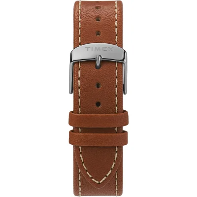 Timex Waterbury Classic Chronograph 40mm Leather Strap White Dial Indiglo TW2T28000