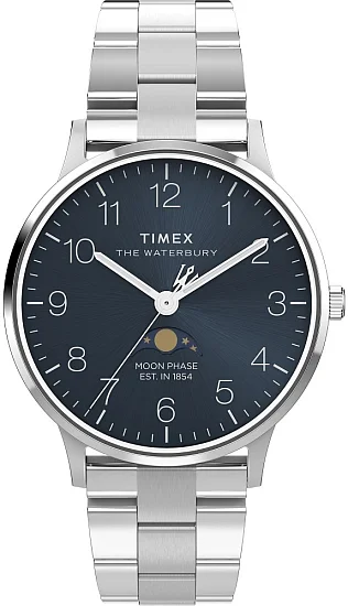 Timex Waterbury Classic Moonphase 40mm Stainless Steel Bracelet TW2W75700