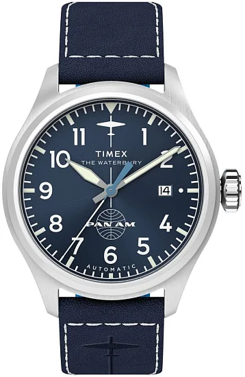 Timex Waterbury GMT x Pan Am Brown Leather Strap 41mm Automatic TW2Y38800