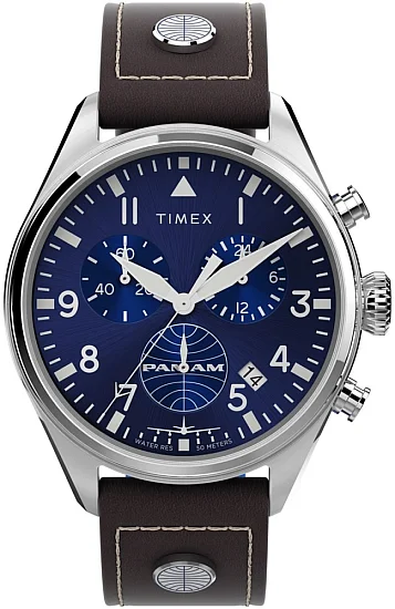 Timex Waterbury GMT x Pan Am Brown Leather Strap 42mm TWG030000