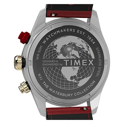 Timex Waterbury Heritage Chronograph 39mm Leather Strap TW2Y93400