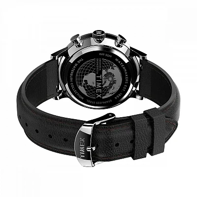 Timex Waterbury Standard Chronograph 40mm Leather Strap Indiglo TW2U88300