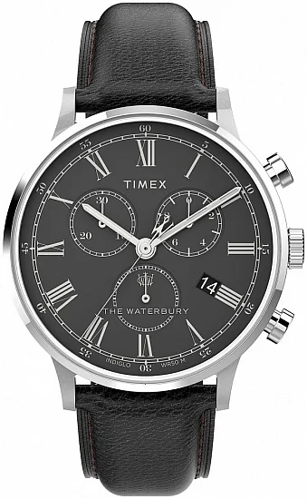 Timex Waterbury Standard Chronograph 40mm Leather Strap Indiglo TW2U88300