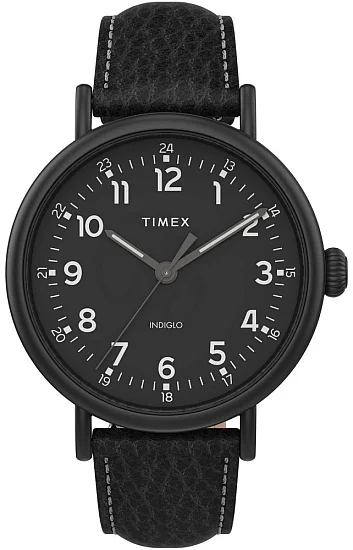 Timex Waterbury Standard XL 43mm Leather Strap Indiglo TW2T91000