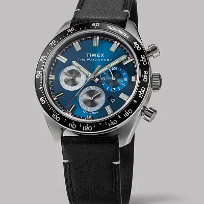 Timex Waterbury Traditional Chronograph 41mm Leather Strap TW2Y18600