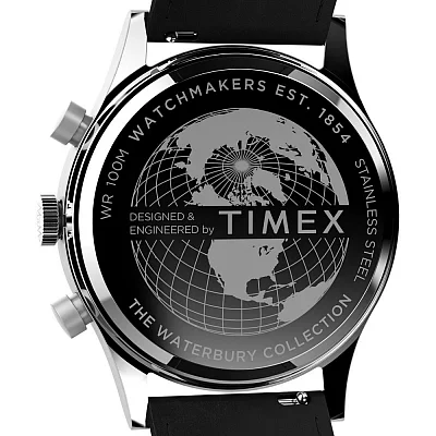 Timex Waterbury Traditional Chronograph 42mm Leather Strap TW2W48100