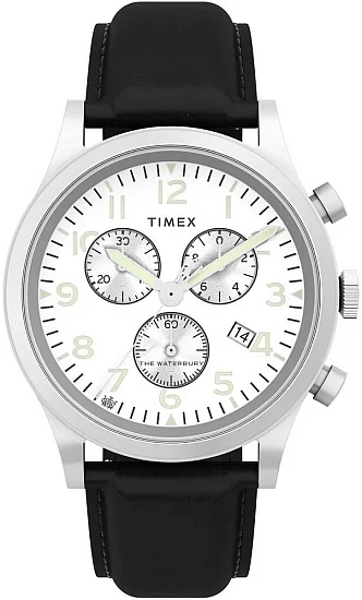 Timex Waterbury Traditional Chronograph 42mm Leather Strap TW2W48100