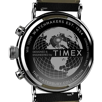 Timex Waterbury Traditional Chronograph 43mm Leather Strap TW2W47400