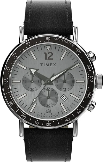 Timex Waterbury Traditional Chronograph 43mm Leather Strap TW2W47400