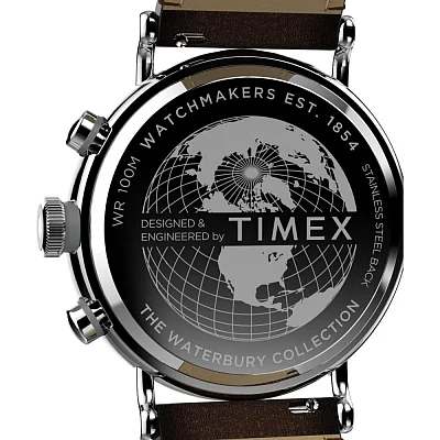 Timex Waterbury Traditional Chronograph 43mm Leather Strap TW2W47300