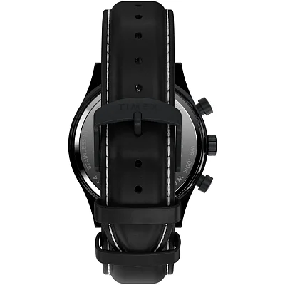 Timex Waterbury Traditional Flyback Chronograph 43mm Black Leather Strap TW2W48000