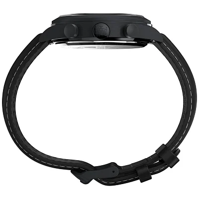 Timex Waterbury Traditional Flyback Chronograph 43mm Black Leather Strap TW2W48000