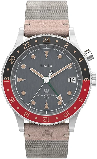 Timex Waterbury Traditional GMT 39mm Mixed Material Strap TW2V74100