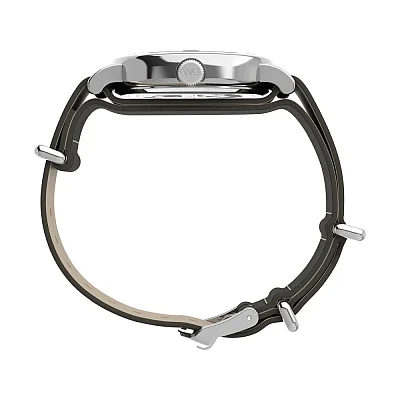 Timex Weekender 40mm Leather Strap Silver Tone Case Indiglo TW2W87000