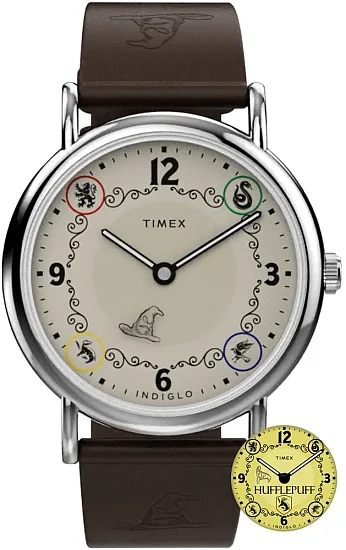 Timex Weekender x Harry Potter 40mm Leather Strap Silver Tone Case TW2Y76600