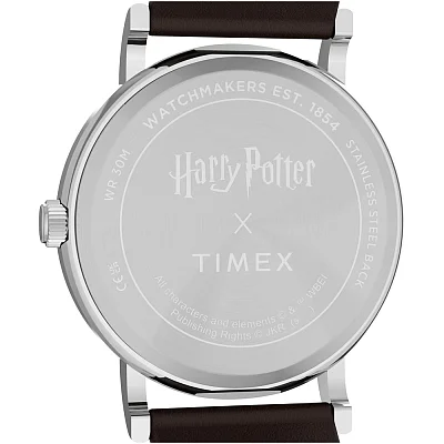 Timex Weekender x Harry Potter 40mm Leather Strap Silver Tone Case TW2Y76600