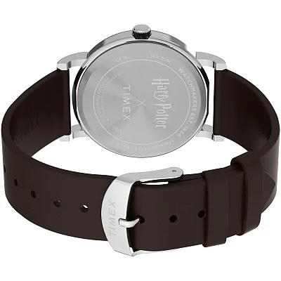 Timex Weekender x Harry Potter 40mm Leather Strap Silver Tone Case TW2Y76600