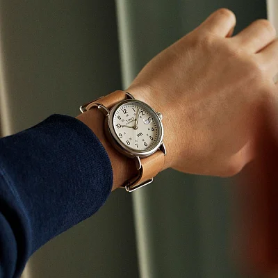 Timex Weekender 40mm NATO Leather Strap Indiglo TW2W86900