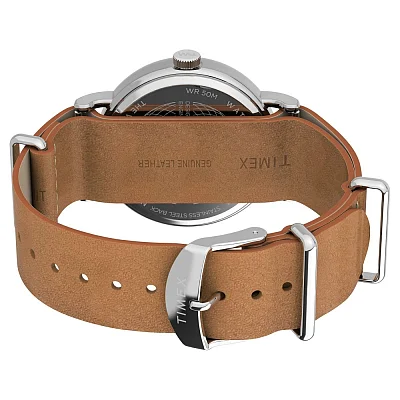 Timex Weekender 40mm NATO Leather Strap Indiglo TW2W86900