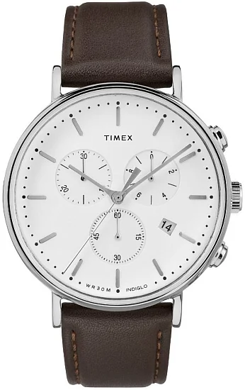Timex Weekender Chronograph 40mm Leather Strap Indiglo TWH6Z2410