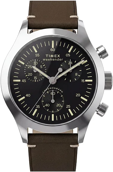 Timex Weekender New England Chronograph 40mm Leather Strap TW2Y85200