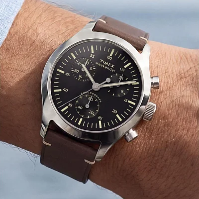 Timex Weekender New England Chronograph 40mm Leather Strap TW2Y85200