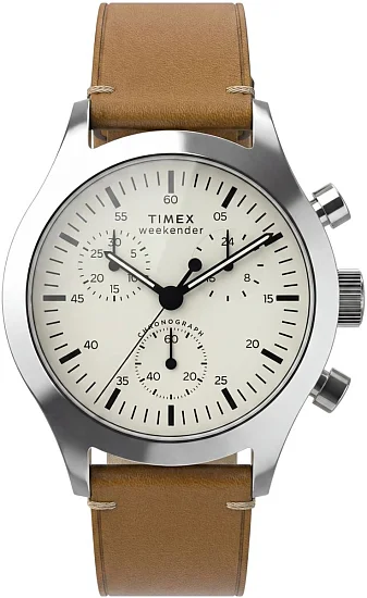 Timex Weekender New England Chronograph 40mm Leather Strap TW2Y85000
