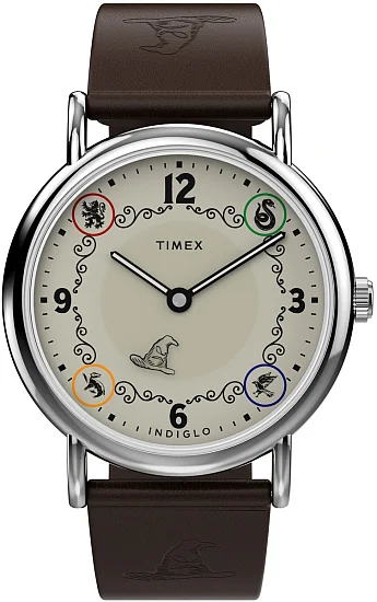 Timex Weekender x Harry Potter 40mm Leather Strap Silver Tone Case TW2Y76600