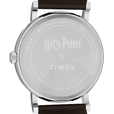 Timex Weekender x Harry Potter 40mm Leather Strap Silver Tone Case TW2Y76600