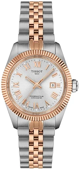 Tissot Ballade Lady Powermatic 80 COSC Chronometer 30mm Silver Dial Rose Gold PVD T1562082203300