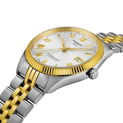 Tissot Ballade Powermatic 80 COSC Chronometer 39mm Silver Dial Yellow Gold PVD T156.408.22.033.00