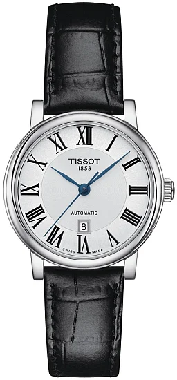 Tissot Carson Lady Automatic Black Strap White Dial T1222071603300