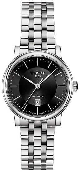 Tissot Carson Lady Automatic Steel Bracelet Black Dial T1222071105100