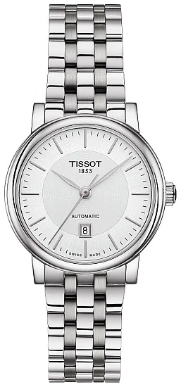 Tissot Carson Lady Automatic Steel Bracelet White Dial T1222071103100