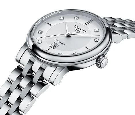 Tissot Carson Lady Automatic Steel Bracelet White Dial Diamonds T122.207.11.036.00
